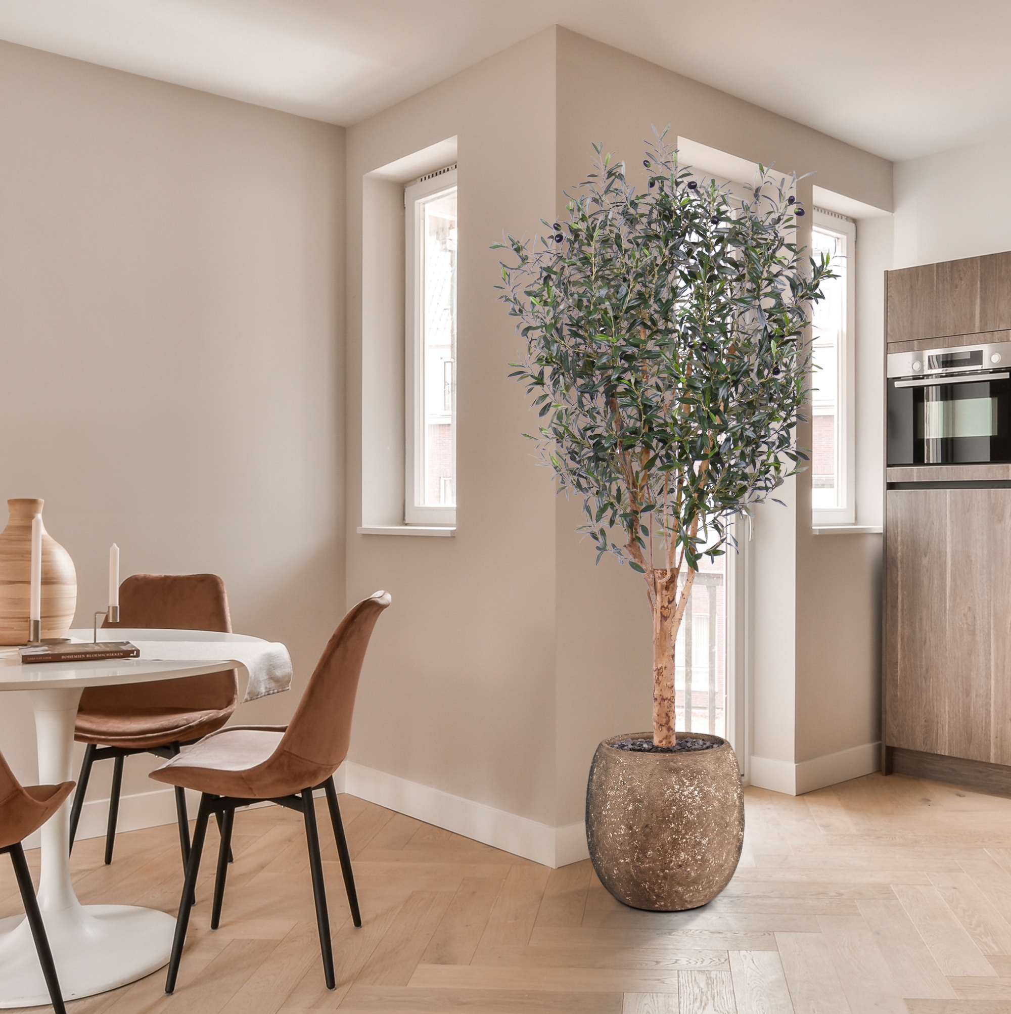 Olijf Deluxe kunstboom 180cm 1 Olijf Deluxe kunstboom 180cm