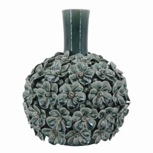 Vaas Alyssa keramiek D25xH32 donkergroen