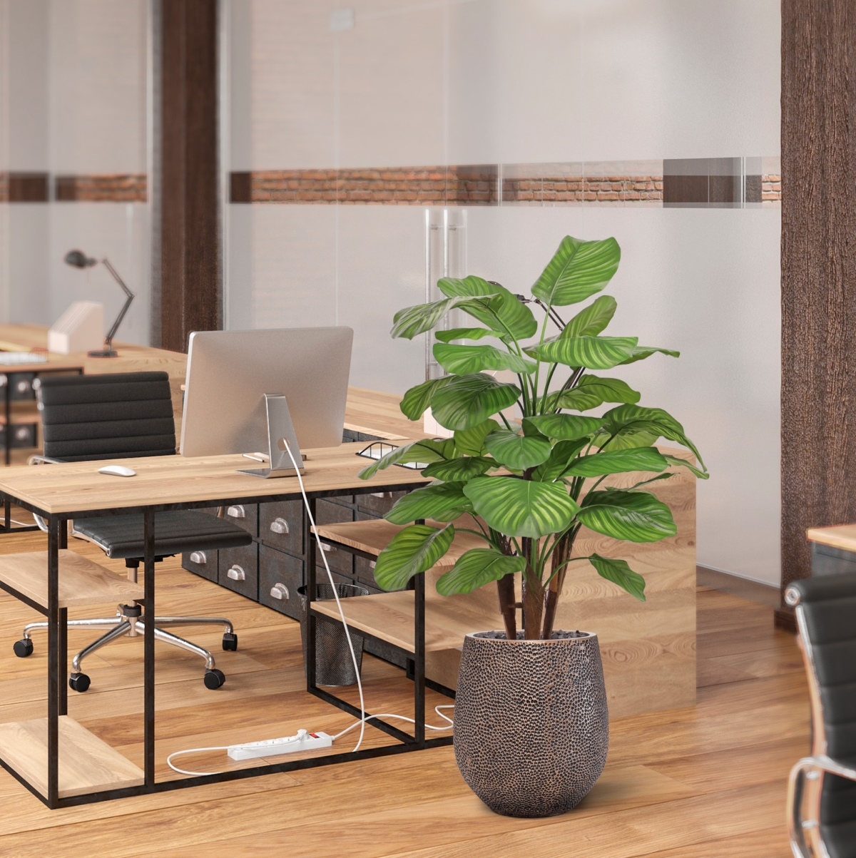 Calathea Fasciata kunstplant Deluxe 110cm 1 Calathea Fasciata kunstplant Deluxe 110cm