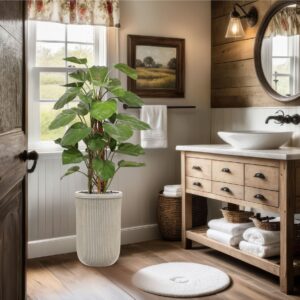 Baq Vertical Rib Cylinder Beige 37x57cm