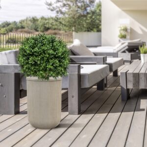 Baq Vertical Rib Cylinder Beige 45x65cm