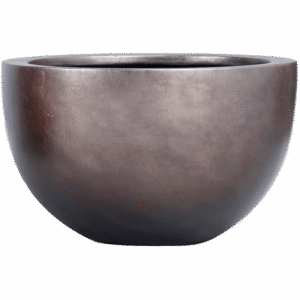 Baq Metallic Silver leaf Bowl matt coffee, 45x27cm