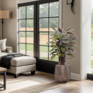 Red Calathea Makoyana kunstplant Deluxe 115cm