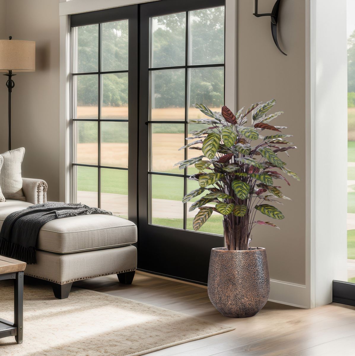 Red Calathea Makoyana kunstplant Deluxe 115cm 1 Red Calathea Makoyana kunstplant Deluxe 115cm