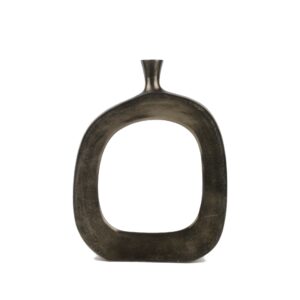 Aluminium Vaas Antique Nickel H 49cm