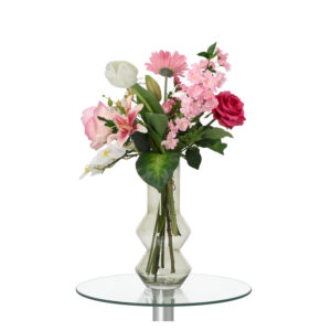 Handgebonden Kunstboeket Sophie Malaga Roze/Wit