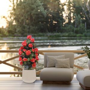 Geranium pyramide 110cm kunstplant UV rood