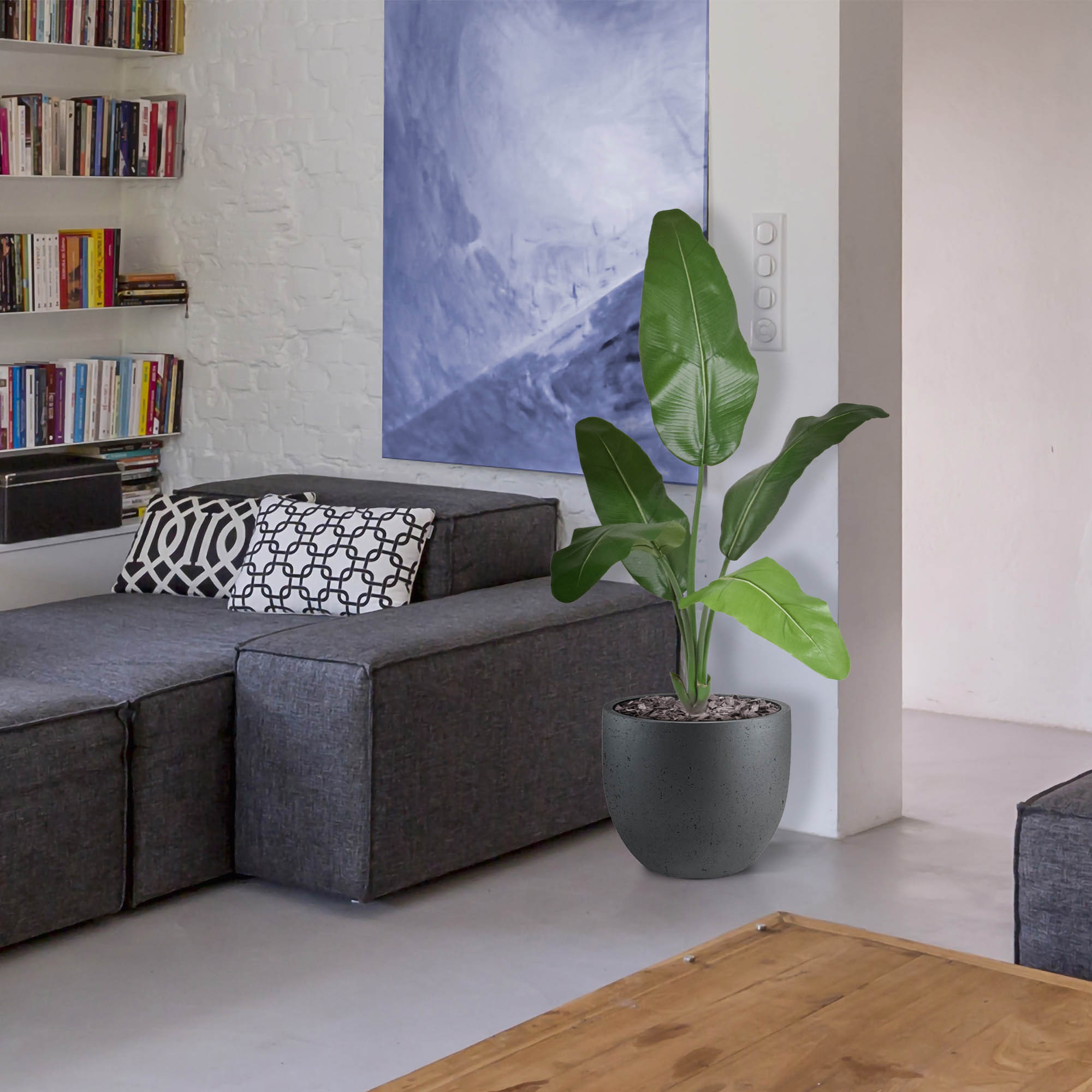 Traveller kunstpalm 100cm Brandvertragend 1 Traveller kunstpalm 100cm Brandvertragend