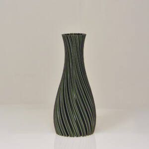 Kalmia 3D vaas 20x9cm Groen Metallic