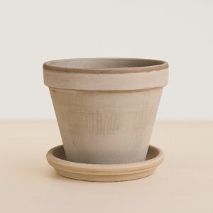 Terracotta pot grijs (incl. schotel) - P17