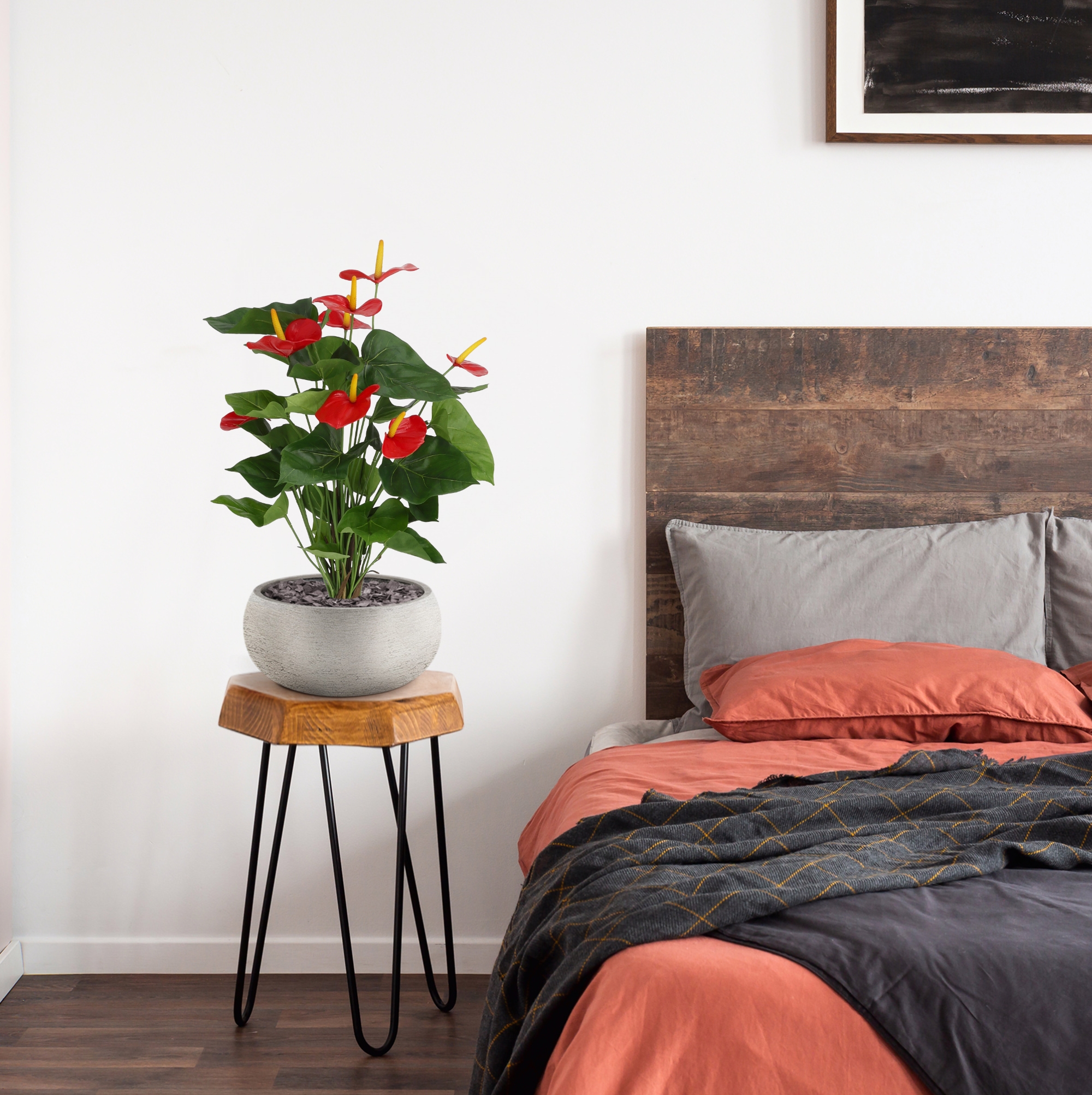 Anthurium kunstplant 60cm - rood 1 Anthurium kunstplant 60cm - rood