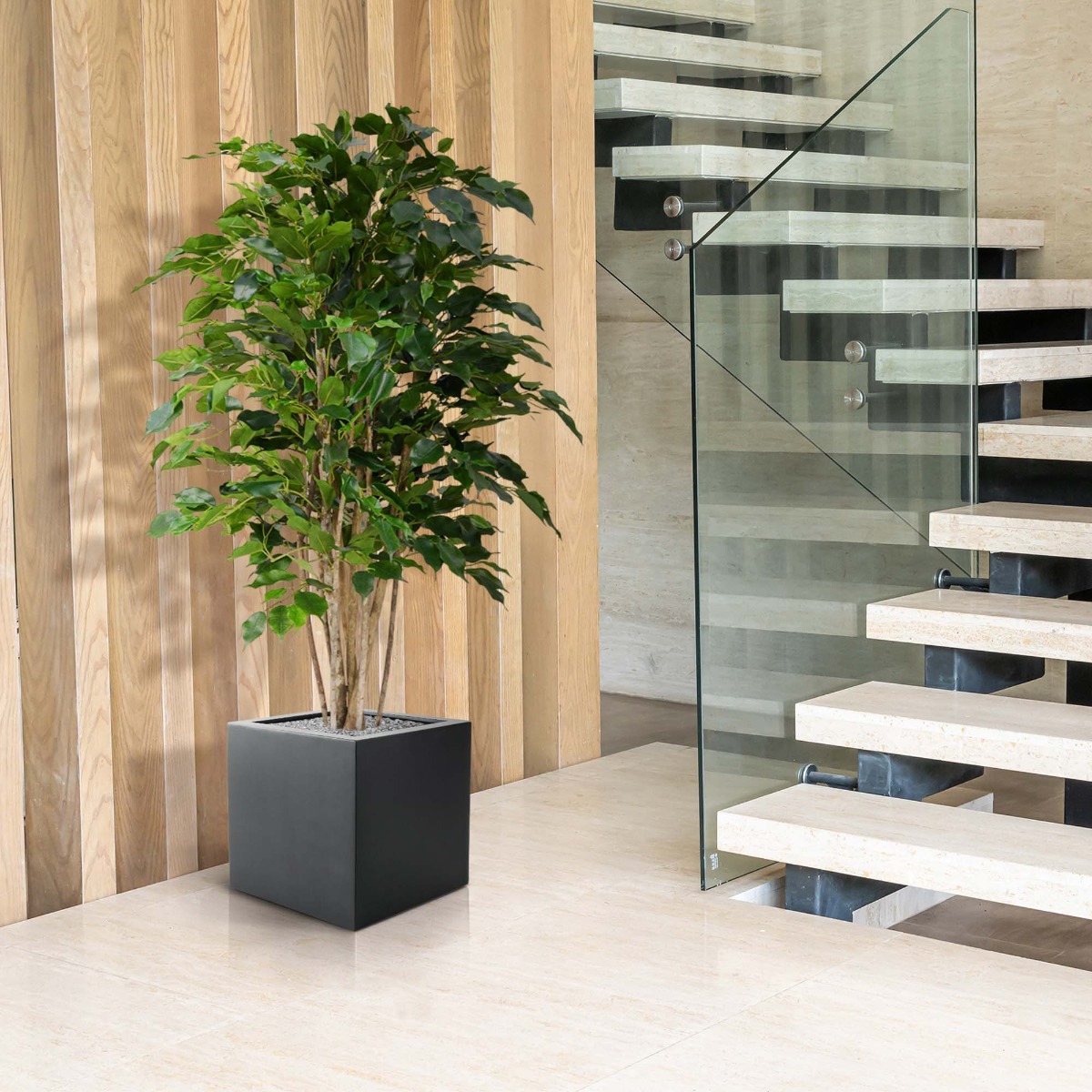 Ficus Exotica deluxe kunstplant 125cm - groen 1 Ficus Exotica deluxe kunstplant 125cm - groen