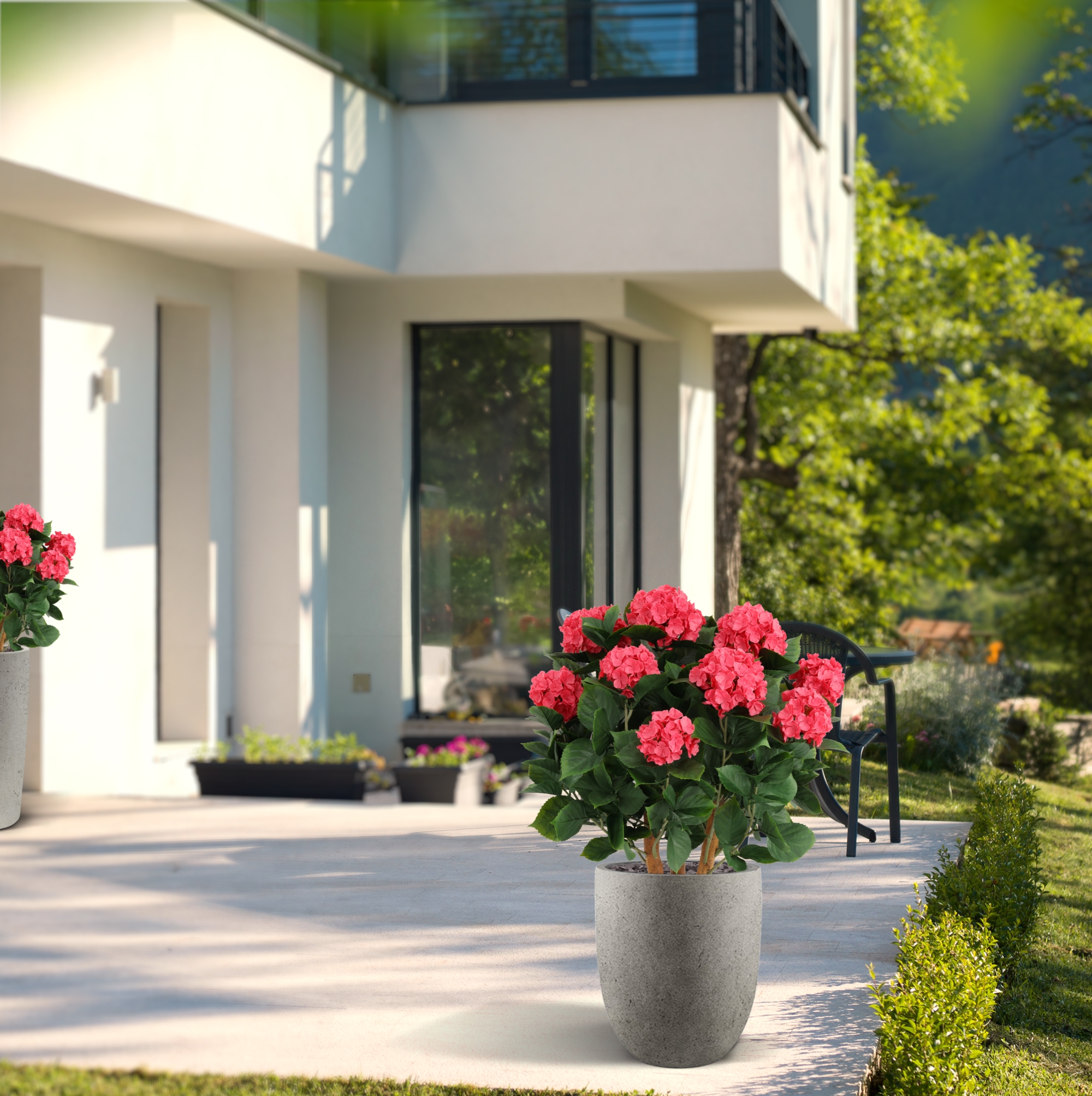 Hortensia UV Kunstplant Deluxe 80cm Cerise 1 Hortensia UV Kunstplant Deluxe 80cm Cerise