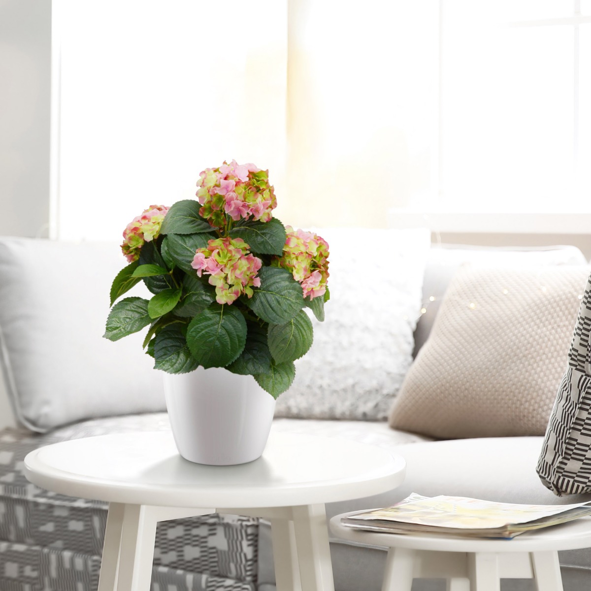 Hortensia deluxe kunstplant 45cm - roze 1 Hortensia deluxe kunstplant 45cm - roze