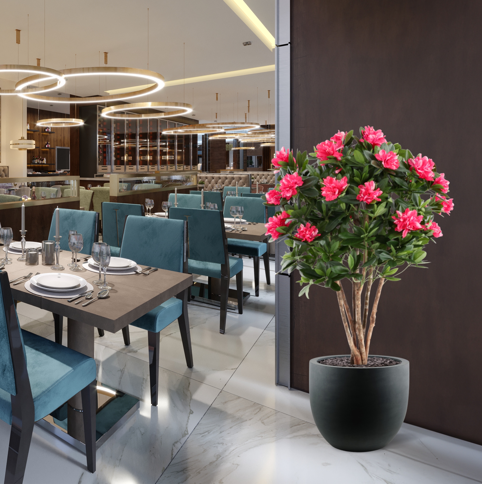 Rhododendron Kunstplant Deluxe 115cm Cerise 1 Rhododendron Kunstplant Deluxe 115cm Cerise