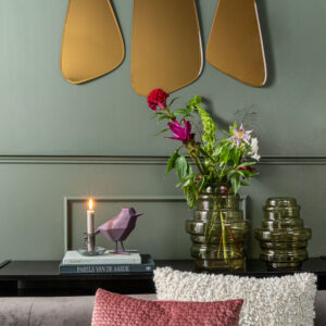 Bloemenvaas Distinct groot 30x 25 cm - mosgroen