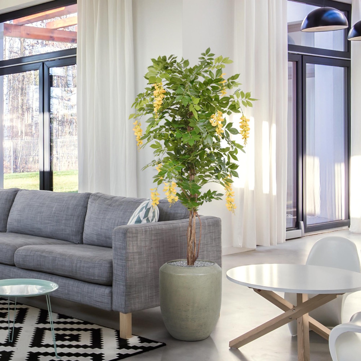 Wisteria kunstboom 150cm - geel 1 Wisteria kunstboom 150cm - geel