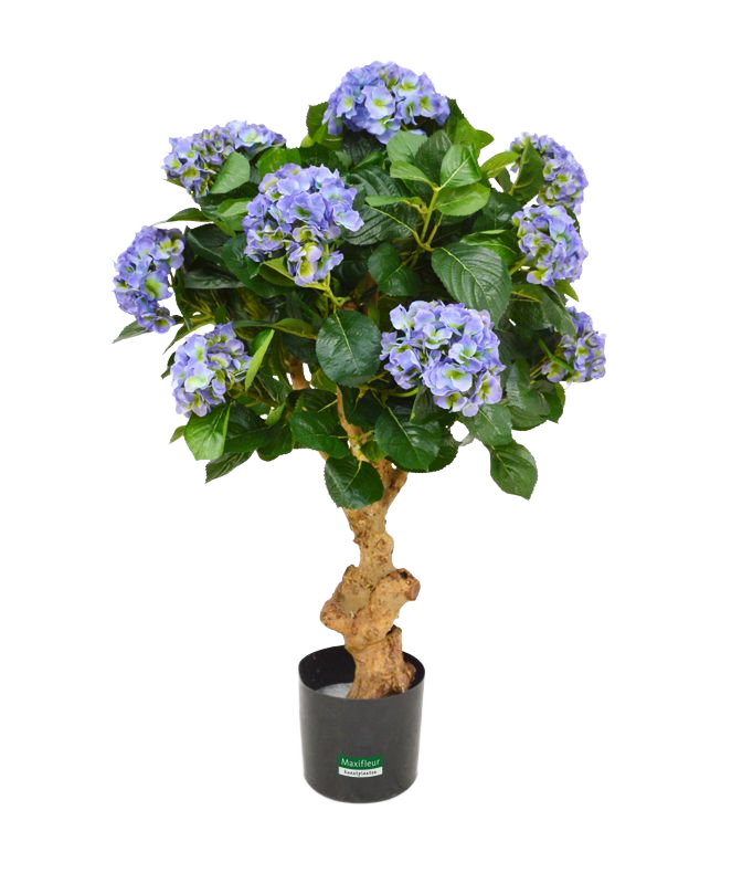 Hortensia deluxe kunstplant op stam 90cm - blauw 1 Hortensia deluxe kunstplant op stam 90cm - blauw