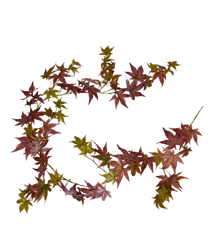 Herfst Maple guirlande kunst hangplant 180cm - burgundy 1 Herfst Maple guirlande kunst hangplant 180cm - burgundy