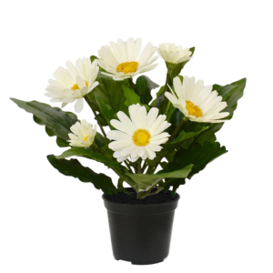 Gerbera kunstplant in pot 30cm - creme