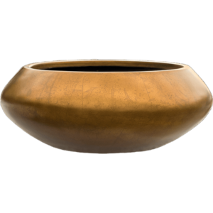 Baq Metallic Silver leaf Bowl Ufo Matt Honey, 40x15cm