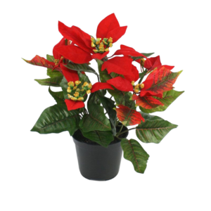 Poinsettia kunstplant 25cm in pot - rood