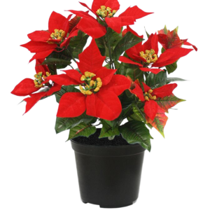 Poinsettia kunstplant in pot 40cm - rood