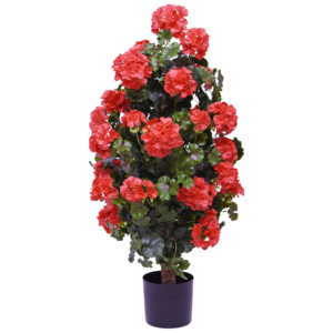 Geranium pyramide 110cm kunstplant UV rood