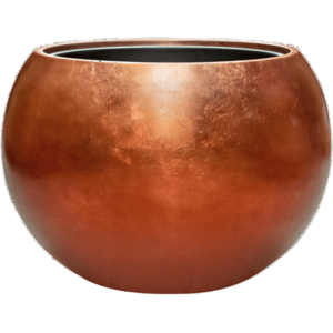 Baq Metallic Silver leaf Globe Matt Copper (met inzetbak) 60x43cm