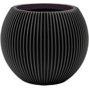Capi Nature Groove Vase Ball Intense Black 30x25cm