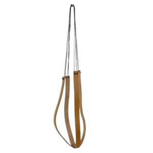 Leren macramé hanger - voor bloempot Pelle 75 cm - bruin