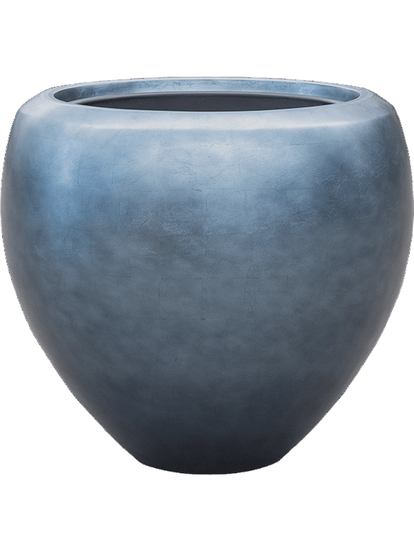 Baq Metallic Silver leaf Couple matt ice blue (met inzetbak), 50x45cm 1 Baq Metallic Silver leaf Couple matt ice blue (met inzetbak), 50x45cm
