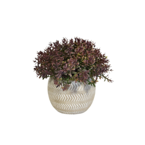 Mini kunst Buxus in pot 15cm - burgundy