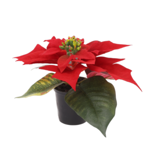 Mini kerstster Poinsettia kunstplant 10cm