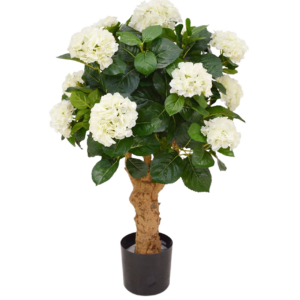 Hortensia deluxe kunstplant op stam 90cm - crème