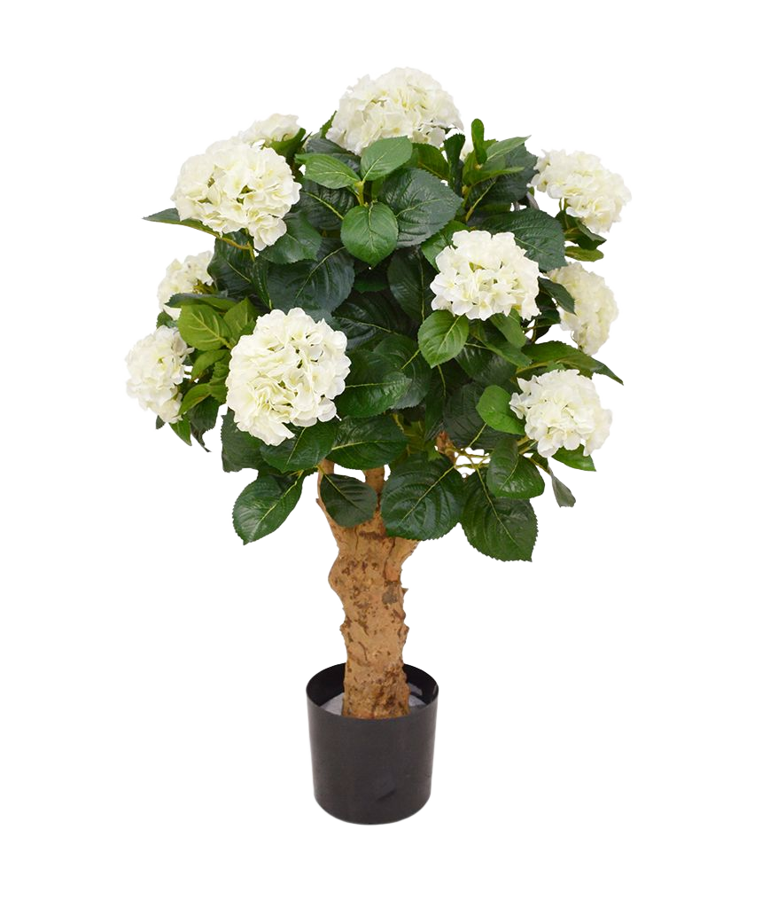 Hortensia deluxe kunstplant op stam 90cm - crème 1 Hortensia deluxe kunstplant op stam 90cm - crème