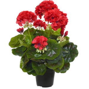 Geranium kunstplant in pot 40cm - rood