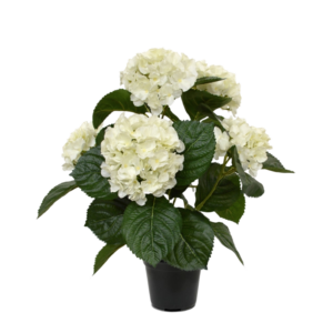 Hortensia kunstplant 40cm creme in pot