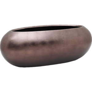 Baq Metallic Silver leaf Boat matt coffee, 56x23x20cm