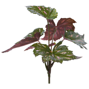 Begonia Rex kunstplant groen rood 20cm